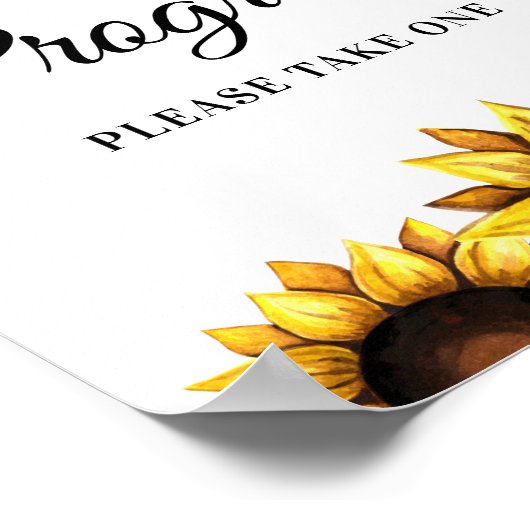 Programmes de mariage affiche jaune blanc tourneso (Coin)