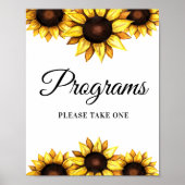 Programmes de mariage affiche jaune blanc tourneso (Devant)