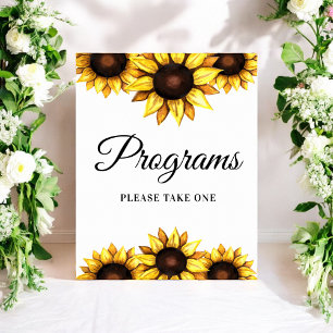 Programmes de mariage affiche jaune blanc tourneso