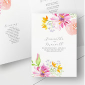 Programmes de mariage Aquarelle Floral Plié
