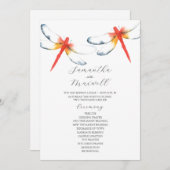 Programmes de mariage Aquarelle rouge libellule (Devant / Derrière)