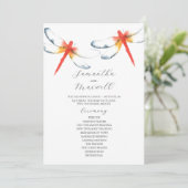 Programmes de mariage Aquarelle rouge libellule (Debout devant)