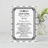 Programmes de mariage Art Déco Blanc & Noir (Debout devant)