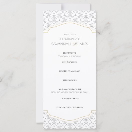 Programmes de mariage Art Déco Frame (Devant)