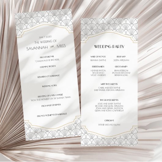 Programmes de mariage Art Déco Frame