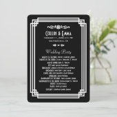 Programmes de mariage Art Déco Noir & Blanc simple (Debout devant)