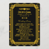 Programmes de mariage Art Déco Noir et Or (Devant)