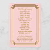 Programmes de mariage Art déco rose simple (Dos)