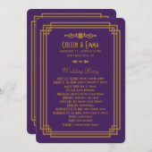 Programmes de mariage Art Déco Simple violet (Devant / Derrière)