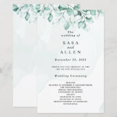Programmes de mariage au eucalyptus vert (Devant / Derrière)