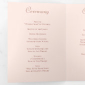 Programmes de mariage aux roses roses blush (Intérieur en premier)