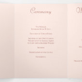 Programmes de mariage aux roses roses blush (Intérieur au milieu)