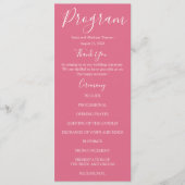 Programmes de mariage aux roses roses modernes abs (Devant)