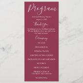 Programmes de mariage avec des roses roses mauves (Devant)