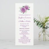 Programmes de mariage avec Rose d'aquarelle violet (Debout devant)