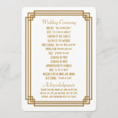 Programmes de mariage blanc Art déco simple (Dos)