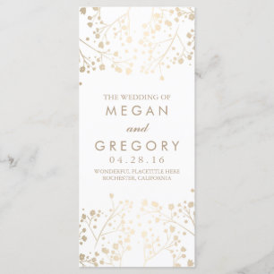Programmes de mariage blanc et d'or du souffle du