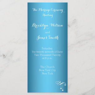 Programmes de mariage bleu clair Cartes en rack Co