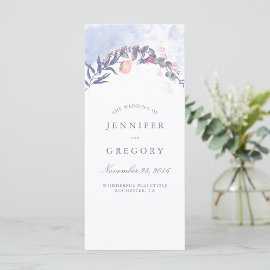 Programmes de mariage bleu et blanc (Debout devant)