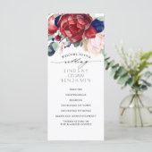 Programmes de mariage bleu marine et bordeaux roug (Debout devant)