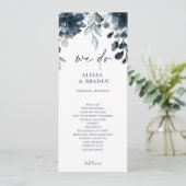 Programmes de mariage bleu marine Floral Greenery (Debout devant)