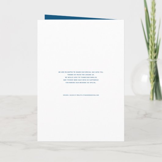 Programmes de mariage bleu simple (Dos)