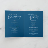Programmes de mariage bleu simple (Intérieur)