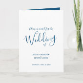 Programmes de mariage bleu simple (Devant)