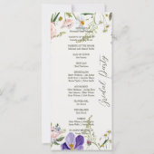 Programmes de mariage bordés de fleurs de mauve et (Dos)