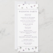 Programmes de mariage botanique de fleurs violette (Dos)