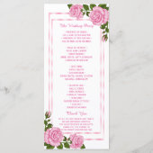 Programmes de mariage Bouquets d'angle rose joli (Dos)