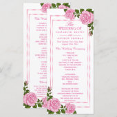 Programmes de mariage Bouquets d'angle rose joli (Devant / Derrière)