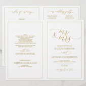 Programmes de mariage Calligraphie mince élégante (Devant / Derrière)