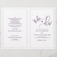 Programmes de mariage Calligraphie Moderne Rebond