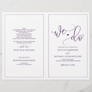 Programmes de mariage Calligraphie Moderne Rebond 