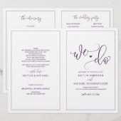 Programmes de mariage Calligraphie Moderne Rebond  (Devant / Derrière)