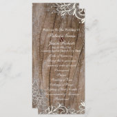 Programmes de mariage campagnard en dentelle de gr (Devant / Derrière)