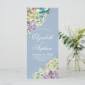 Programmes de mariage Carte Aquarelle Plantes succ (Debout devant)