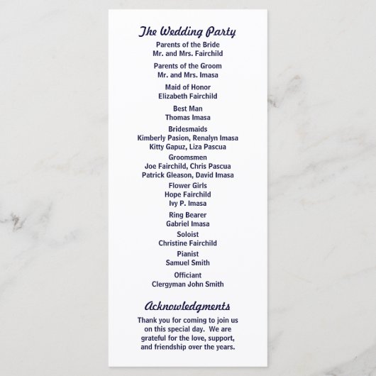 Programmes de mariage Chevron (Dos)