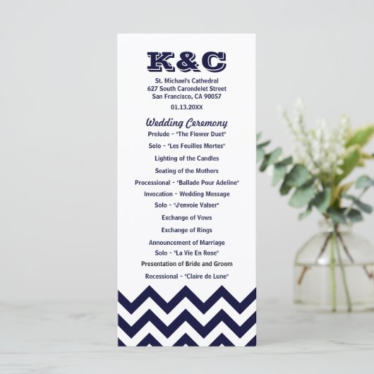 Programmes de mariage Chevron (Debout devant)