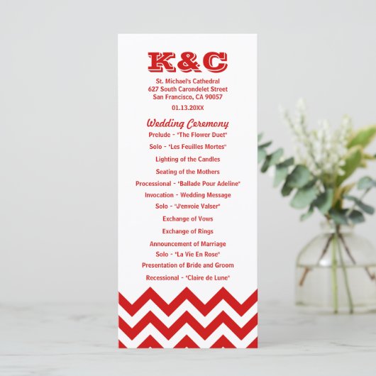 Programmes de mariage Chevron (Debout devant)