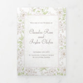 Programmes de mariage classiques à la rose blanche (Page de couverture)