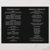 Programmes de mariage classiques élégants noir et  (Dos)