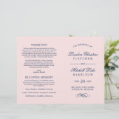 Programmes de mariage classiques élégants rose et (Debout devant)