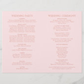 Programmes de mariage classiques élégants rose et (Dos)
