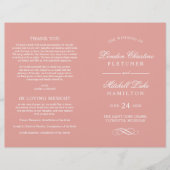 Programmes de mariage classiques rose doré et blan (Devant)