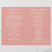 Programmes de mariage classiques rose doré et blan (Dos)
