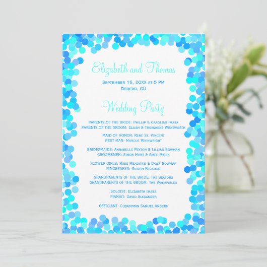 Programmes de mariage Confetti (Debout devant)