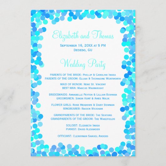 Programmes de mariage Confetti (Devant)