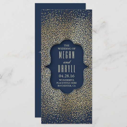 Programmes de mariage Confetti de la Marine et de (Devant / Derrière)